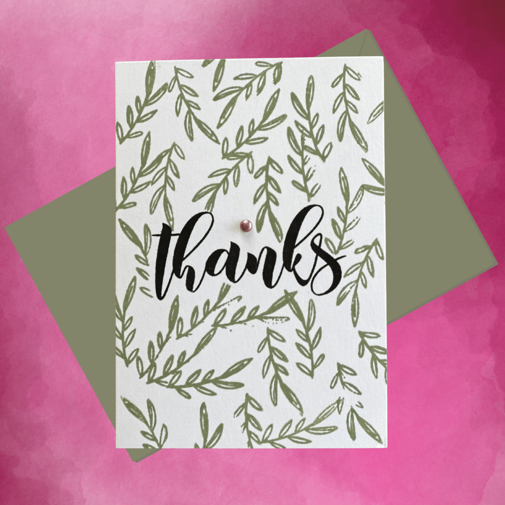 biege thank you cards